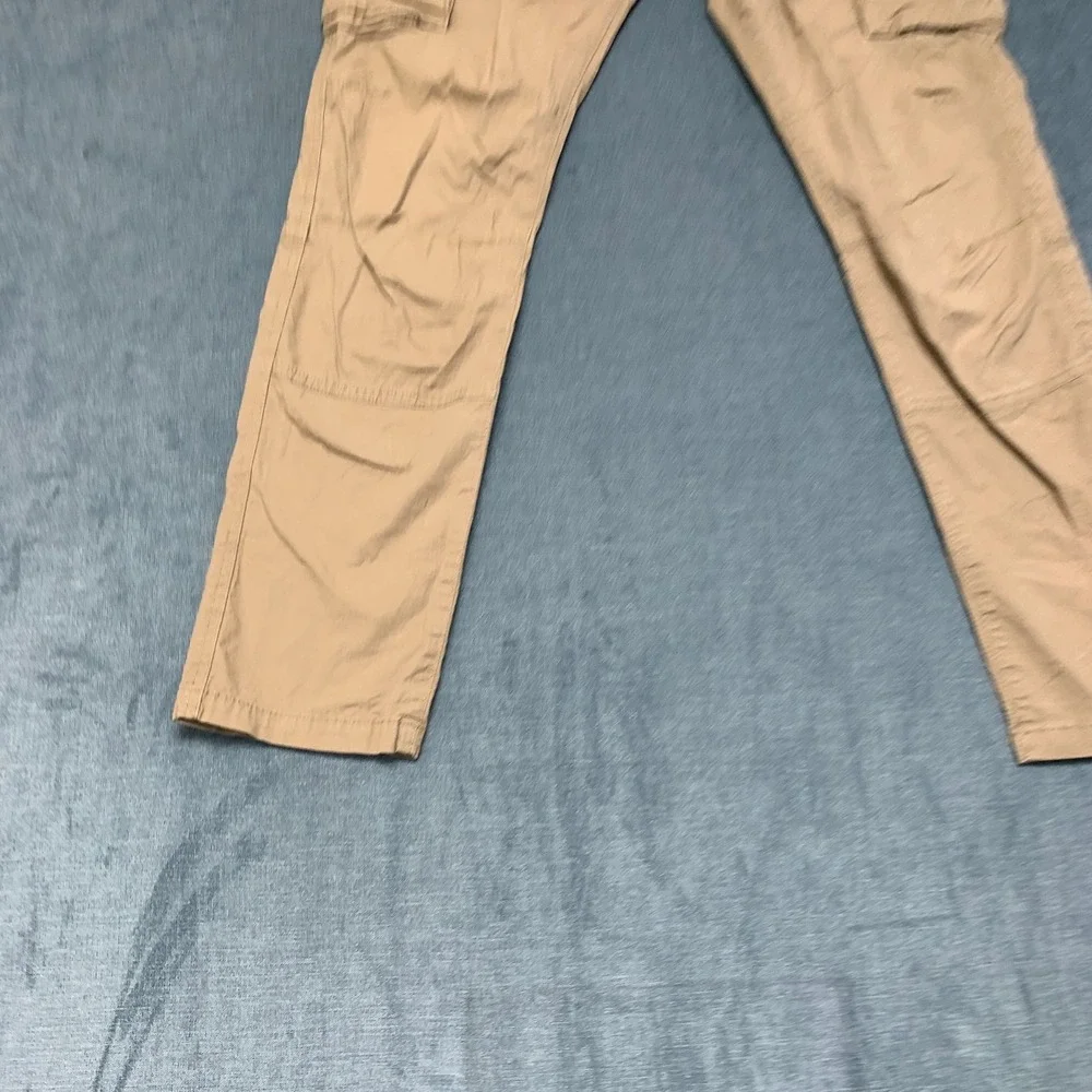 H&M Slim Fit Cargo Pants Mens Small Khaki Ripstop Utility Pocket Hiking Camping